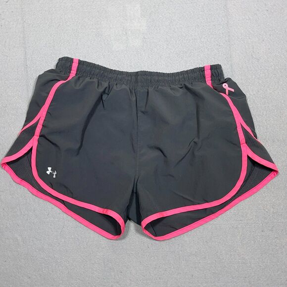 Under‎ Armour Women's Running Shorts Size XS Fitted Lined CANCER Pink Ribbon - Picture 1 of 11